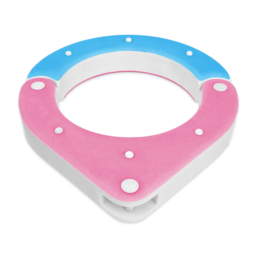Handmade Shackled BDSM collar with shackle pin. Pink, Blue and White. designed by Chantelleh23 – high-quality, lightweight, and perfect for sensory play