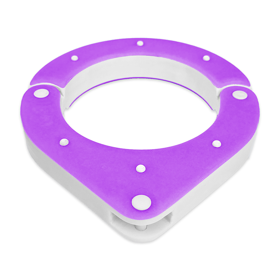 Handmade Shackled BDSM collar with shackle pin. Purple, Blue and White. designed by Chantelleh23 – high-quality, lightweight, and perfect for sensory play