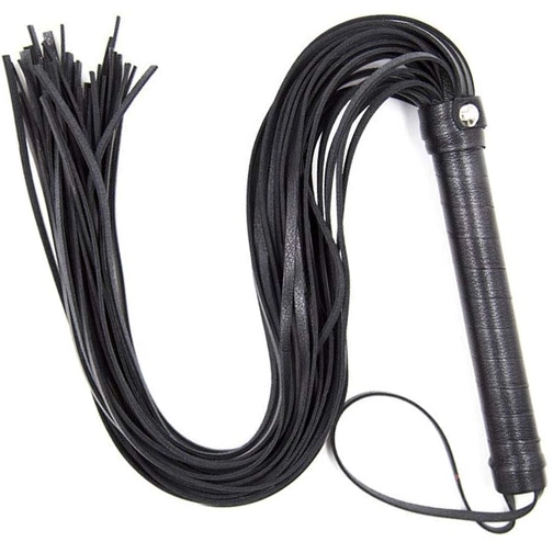 flogger, black flogger, leather flogger, whip, black whip