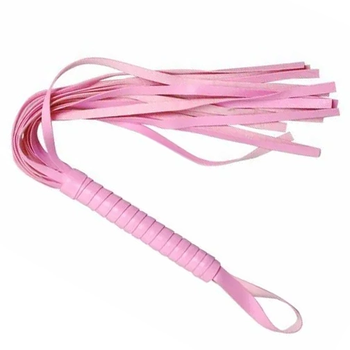 pink flogger, red flogger, leather flogger, whip, pink whip