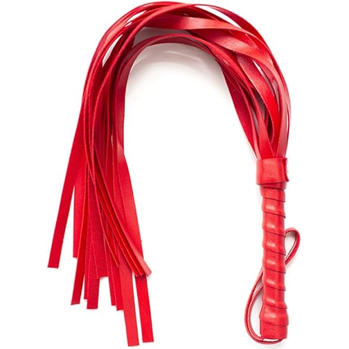 flogger, red flogger, leather flogger, whip, red whip