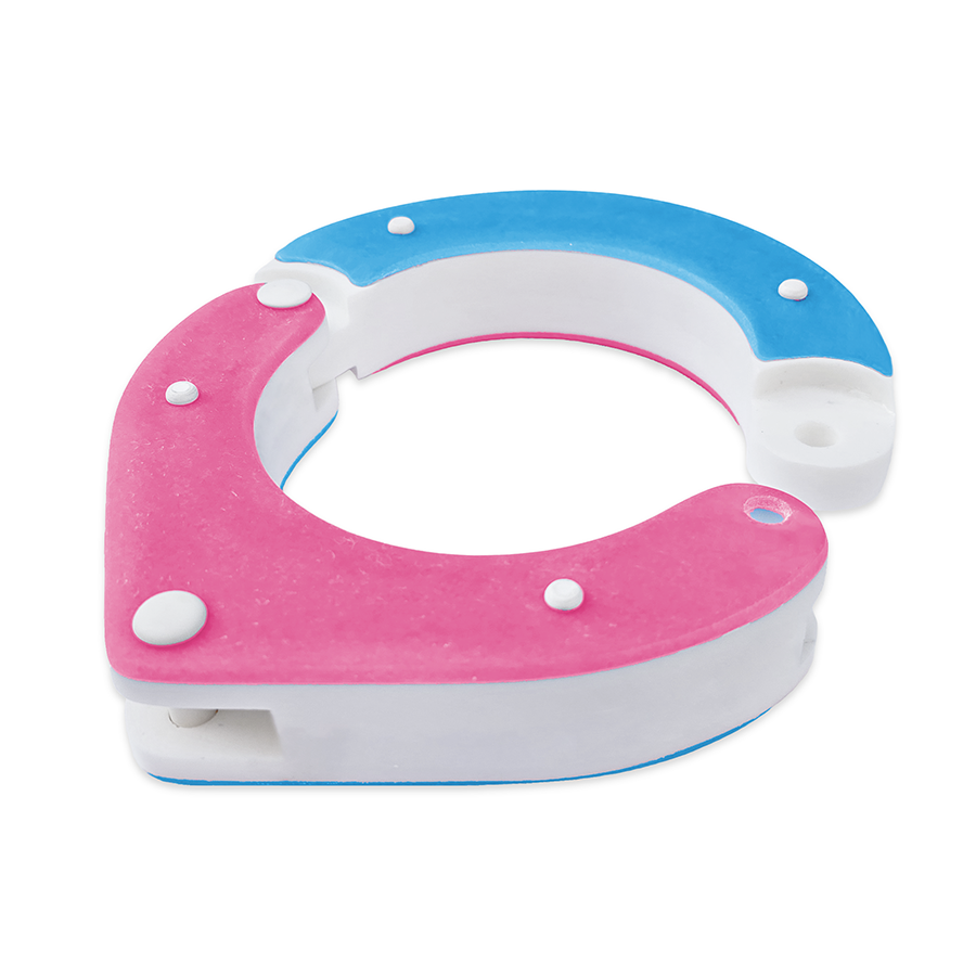 Handmade Resin Ankle Shackles unlocked for BDSM – Pink, Blue and White unique design and Secure Locking Mechanism