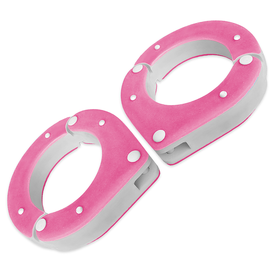 Handmade Resin Ankle Shackles pair for BDSM – Pink and White unique design and Secure Locking Mechanism