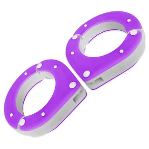 Handmade Resin Ankle Shackles pair for BDSM – Purple and White unique design and Secure Locking Mechanism