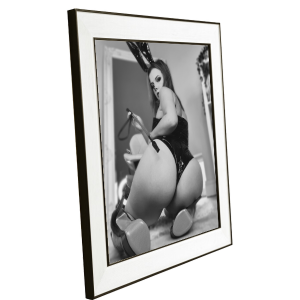 Chantelleh23 Black and White Art Print – Elegant Framed Poster of Curvy Silhouette, Office-Friendly Wall Decor side profile