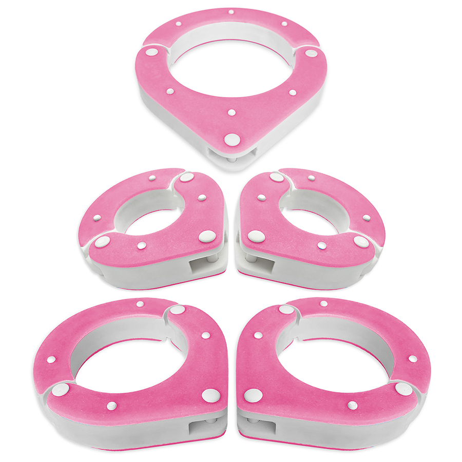 Collar, Wrist and Ankle Shackle Set – Pink and White – Handmade High-Quality Resin BDSM Set with Free Chain and Padlocks – Exclusive Design by Chantelleh23