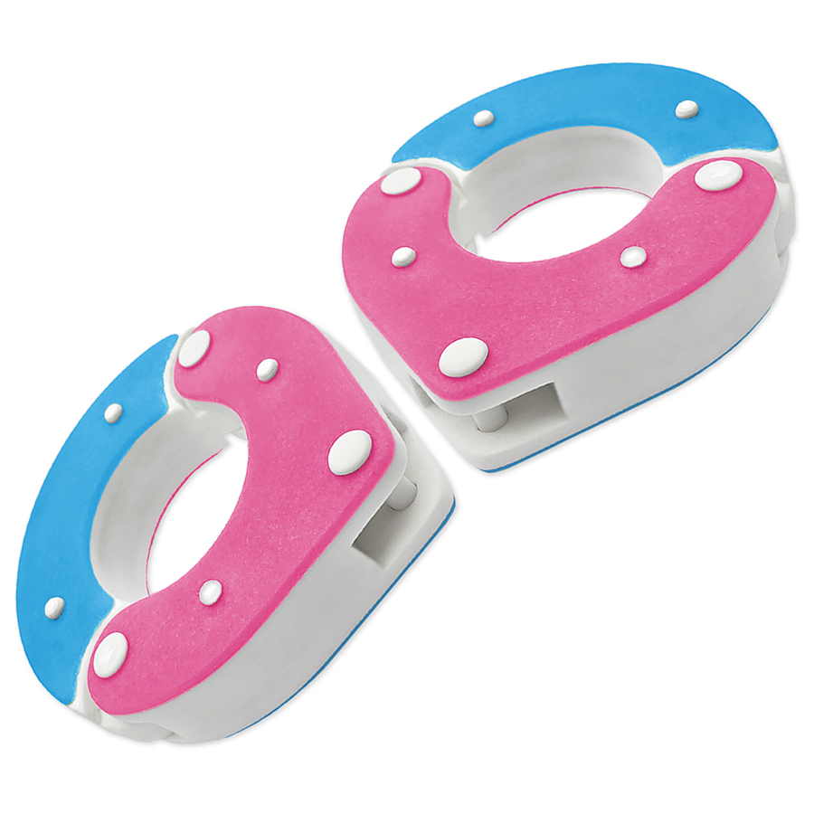 Handmade Resin Wrist Shackles for BDSM – Pink, Blue and White unique design and Secure Locking Mechanism