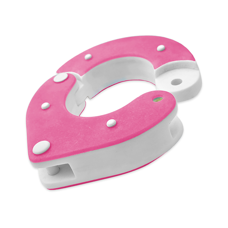 Handmade Resin Wrist Shackles for BDSM – Pink and White – unlocked – unique design and Secure Locking Mechanism