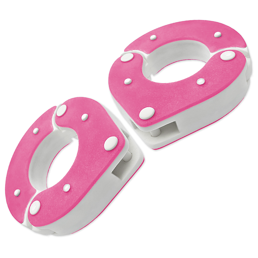Handmade Resin Wrist Shackles for BDSM – Pink and White unique design and Secure Locking Mechanism