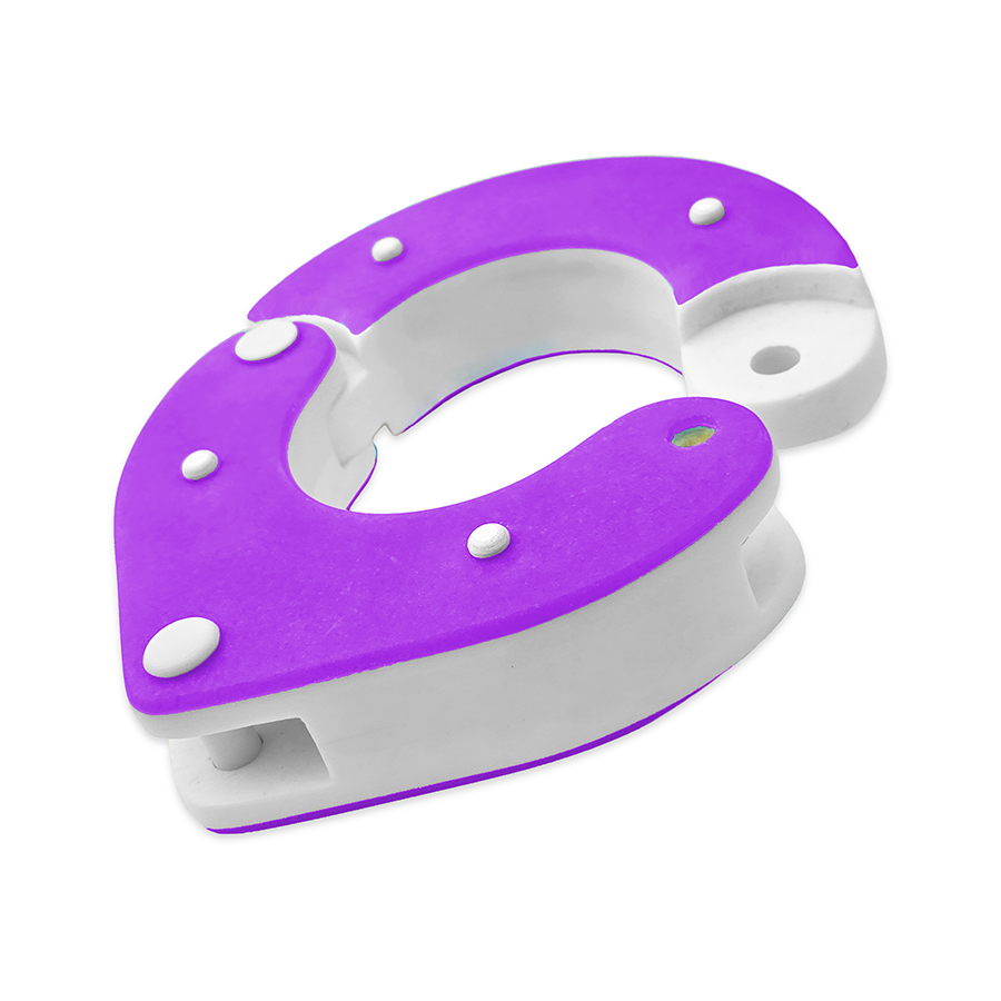 Handmade Resin Wrist Shackles for BDSM – Purple and White – unlocked – unique design and Secure Locking Mechanism