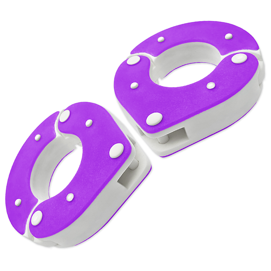 Handmade Resin Wrist Shackles for BDSM –Purple and White unique design and Secure Locking Mechanism
