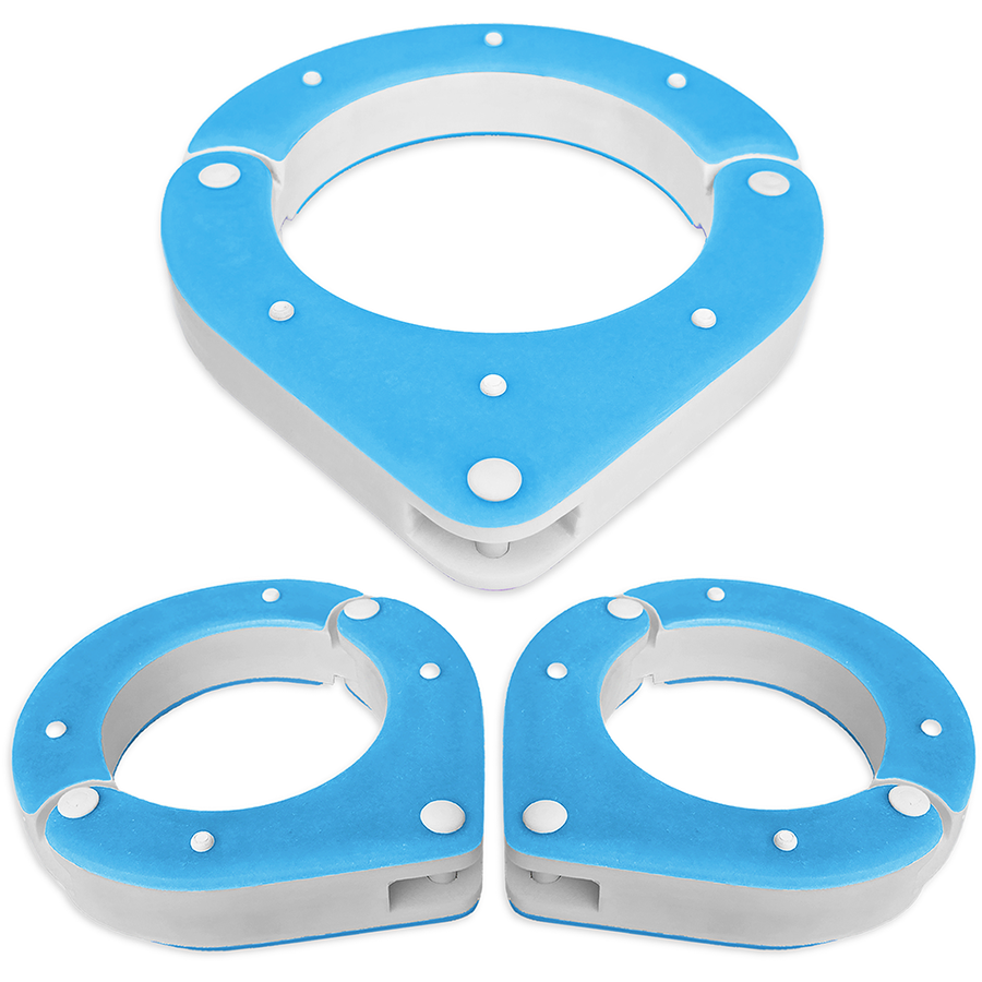 BDSM Collar and Ankle Shackle Combo – Blue and White – Handmade High-Quality Resin BDSM Set with Free Chain and Padlocks – Exclusive Design by Chantelleh23