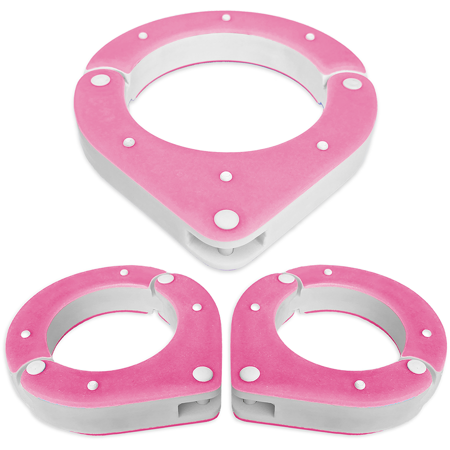 BDSM Collar and Ankle Shackle Combo – Pink and White – Handmade High-Quality Resin BDSM Set with Free Chain and Padlocks – Exclusive Design by Chantelleh23