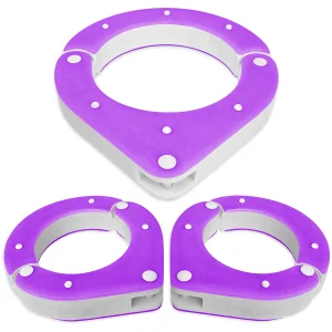 BDSM Collar and Ankle Shackle Combo – Purple and White – Handmade High-Quality Resin BDSM Set with Free Chain and Padlocks – Exclusive Design by Chantelleh23