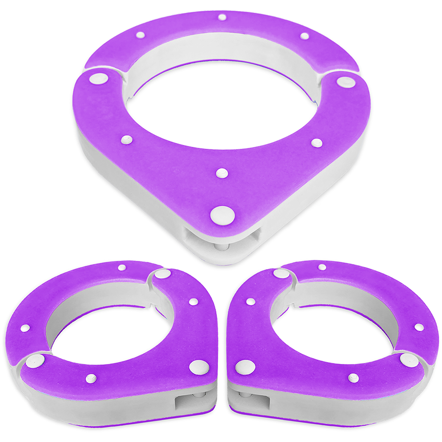 BDSM Collar and Ankle Shackle Combo – Purple and White – Handmade High-Quality Resin BDSM Set with Free Chain and Padlocks – Exclusive Design by Chantelleh23