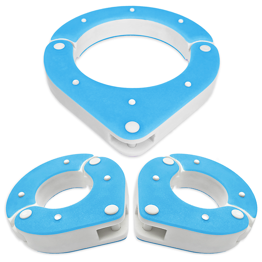BDSM Collar and Wrist Shackle Combo – Blue and White – Handmade High-Quality Resin BDSM Set with Free Chain and Padlocks – Exclusive Design by Chantelleh23