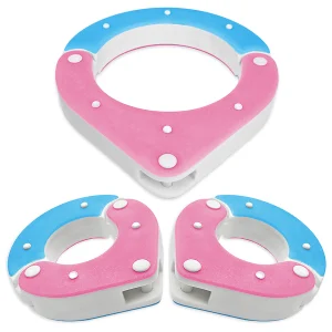 BDSM Collar and Wrist Shackle Combo – Pink, Blue and White – Handmade High-Quality Resin BDSM Set with Free Chain and Padlocks – Exclusive Design by Chantelleh23