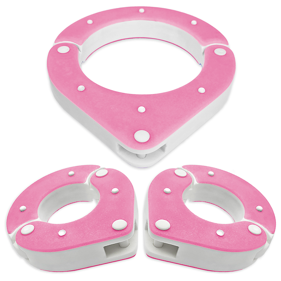 BDSM Collar and Wrist Shackle Combo – Pink and White – Handmade High-Quality Resin BDSM Set with Free Chain and Padlocks – Exclusive Design by Chantelleh23