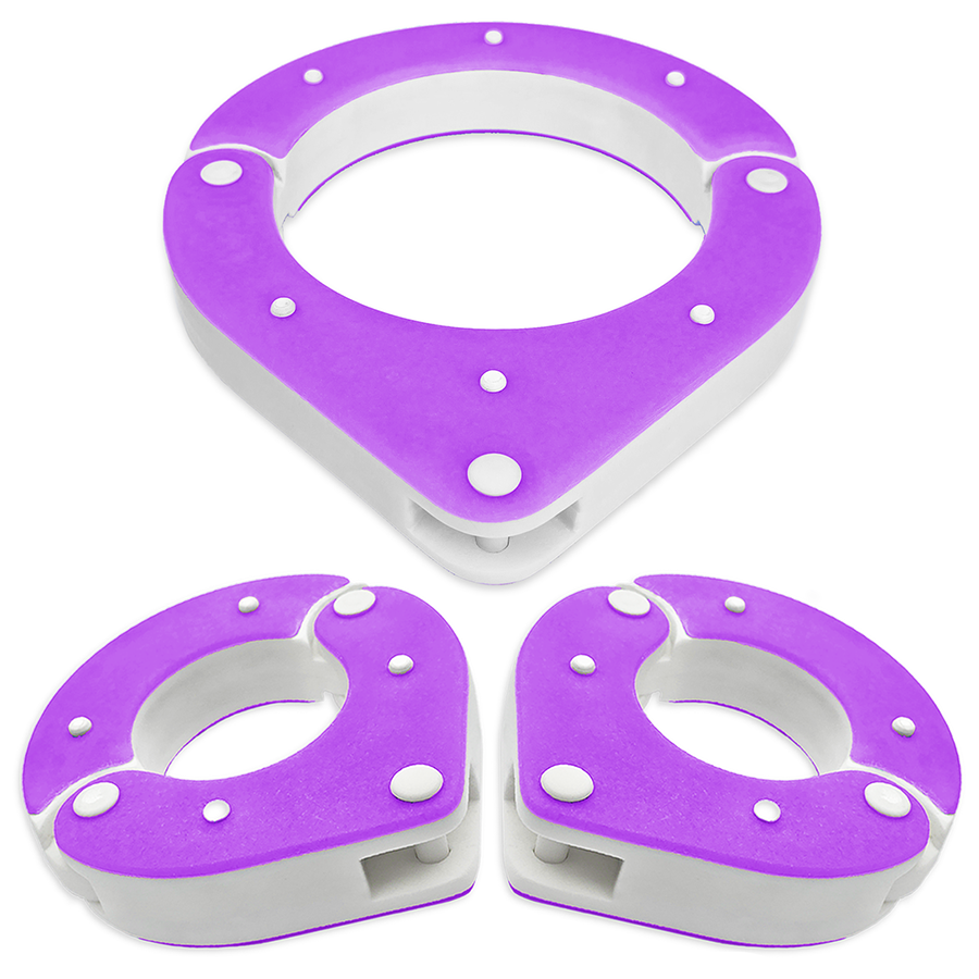 BDSM Collar and Wrist Shackle Combo – Purple and White – Handmade High-Quality Resin BDSM Set with Free Chain and Padlocks – Exclusive Design by Chantelleh23