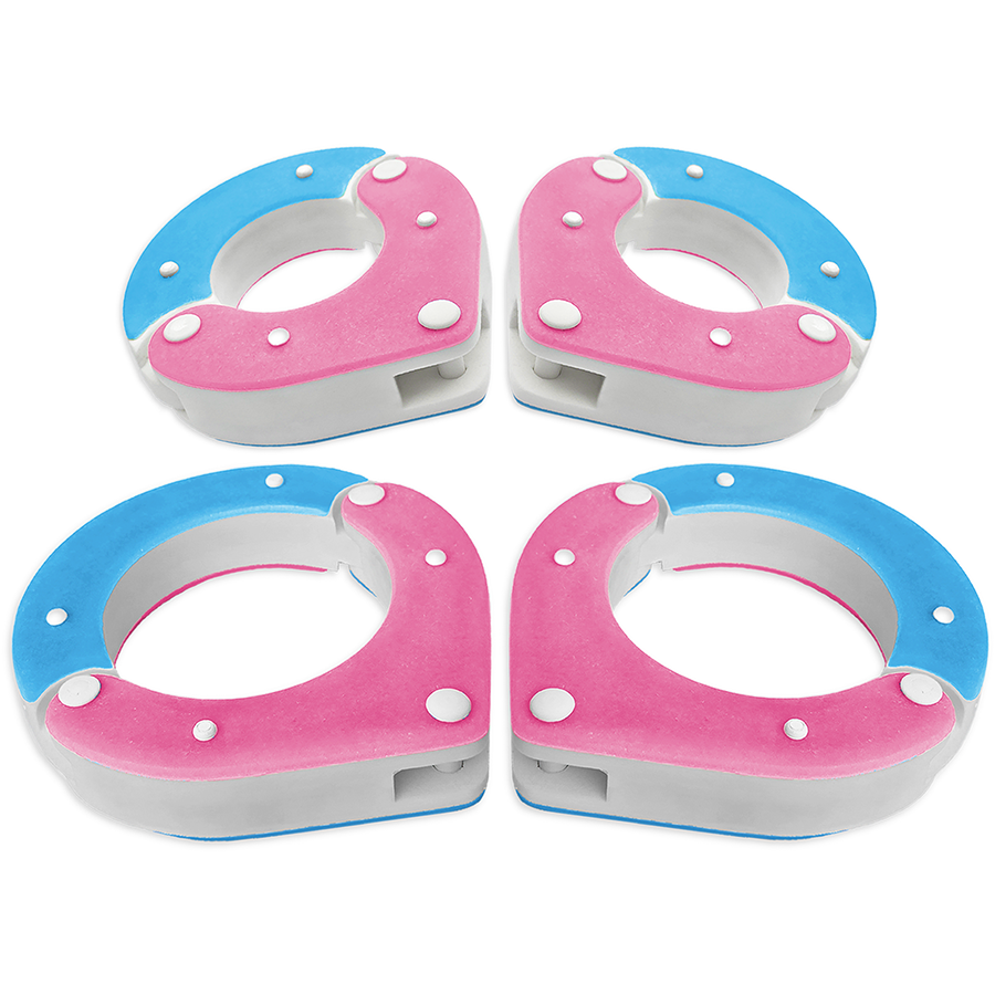 Wrist and Ankle Shackle Combo – Pink, Blue and White – Handmade High-Quality Resin BDSM Set with Free Chain and Padlocks – Exclusive Design by Chantelleh23