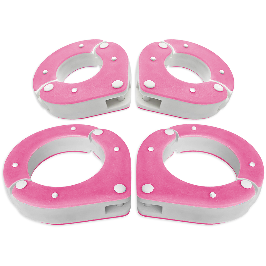 Wrist and Ankle Shackle Combo – Pink and White – Handmade High-Quality Resin BDSM Set with Free Chain and Padlocks – Exclusive Design by Chantelleh23