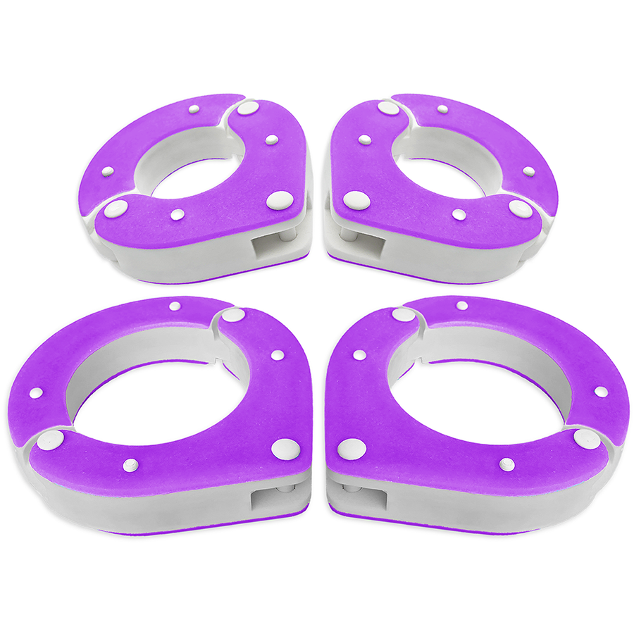Wrist and Ankle Shackle Combo – Purple and White – Handmade High-Quality Resin BDSM Set with Free Chain and Padlocks – Exclusive Design by Chantelleh23